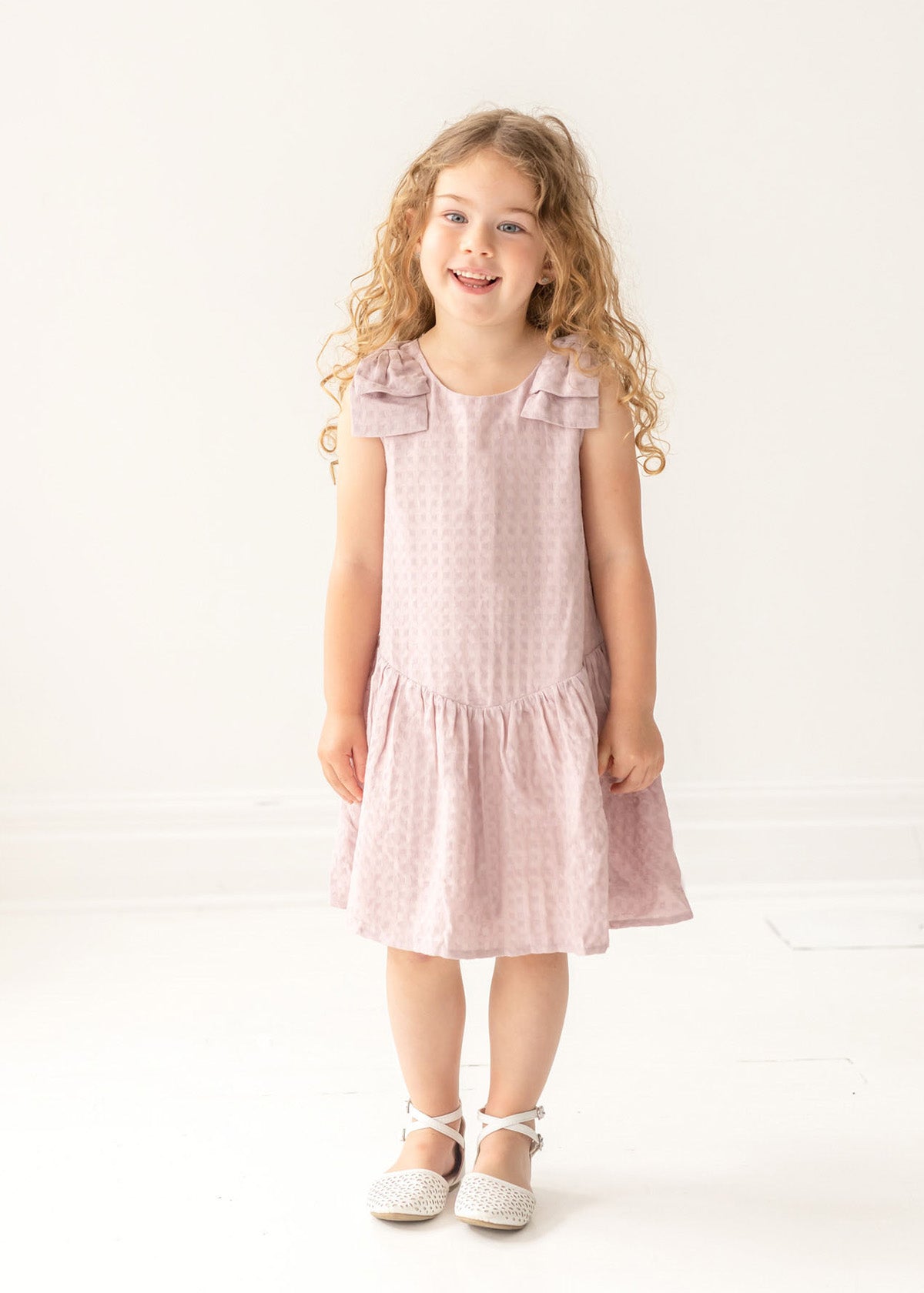 Checkmate Ruffle Sleeve Girls Dress