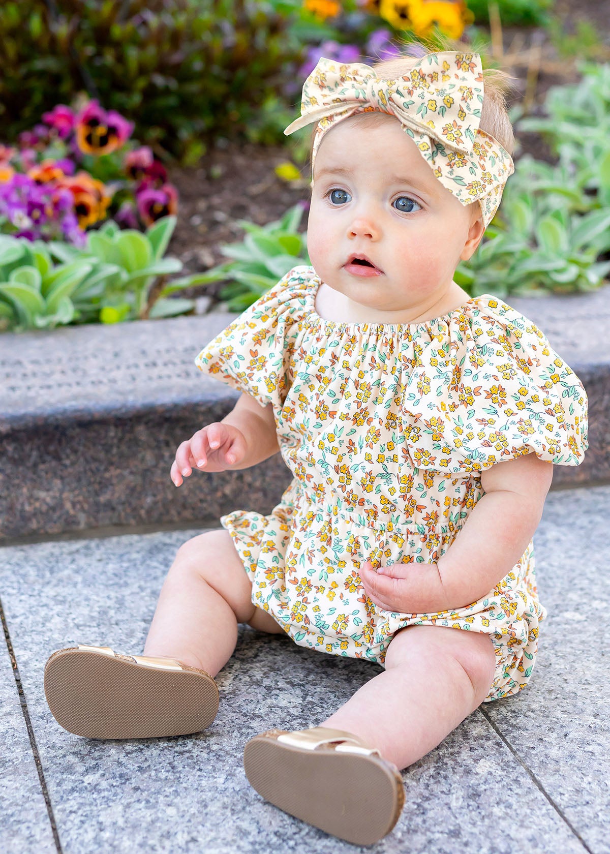 Field of Flowers Girls Romper