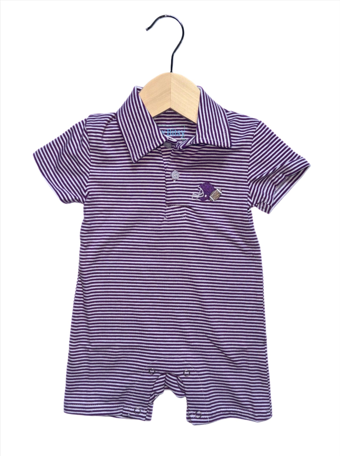 Game Day Boys Romper Purple