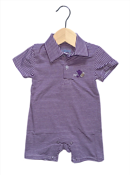 Game Day Boys Romper Purple