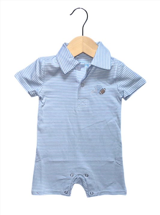 Game Day Boys Romper Light Blue