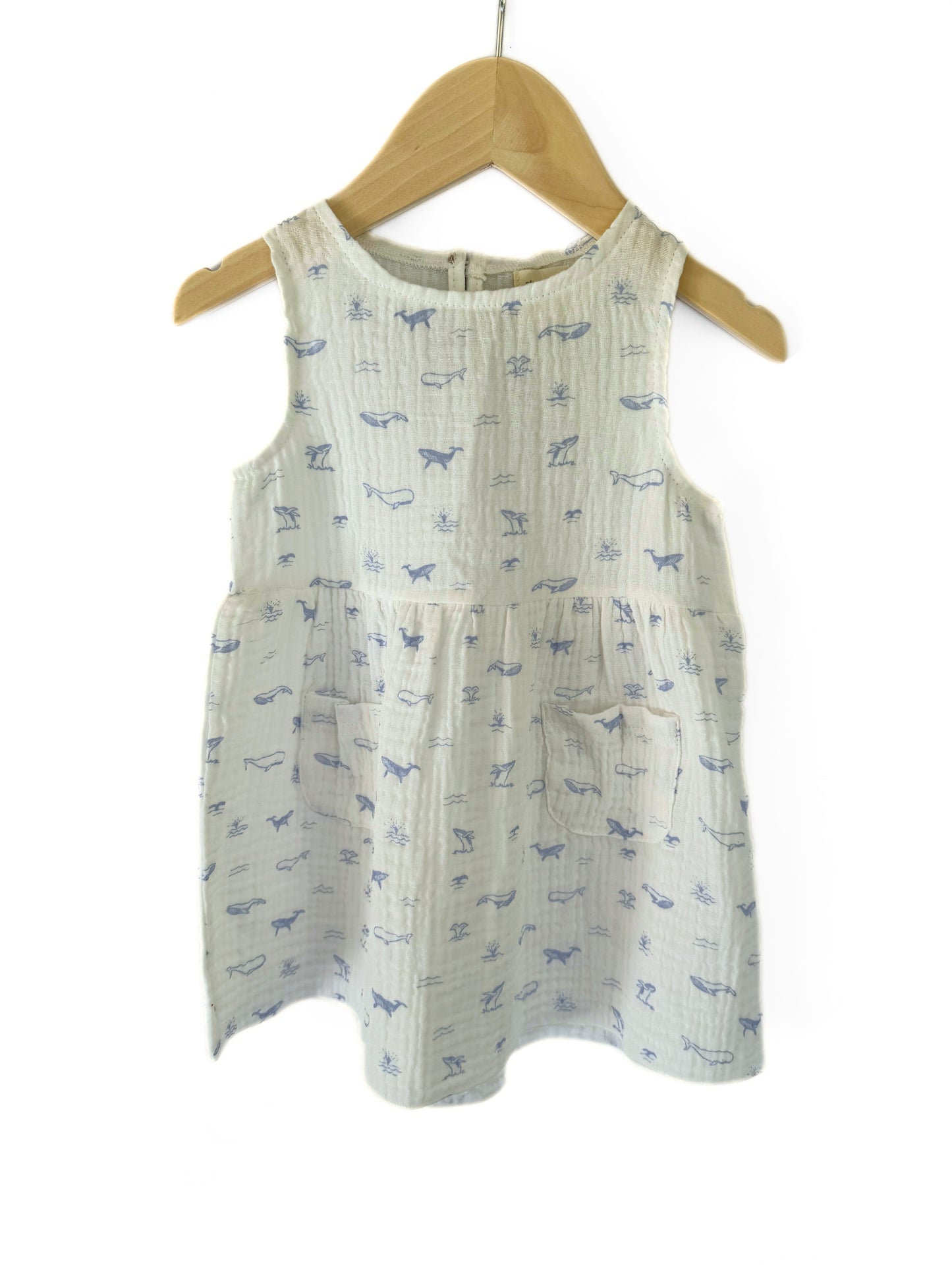 Blue Whales Girls Dress with Bloomer