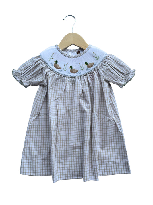 Mallard Duck Smocked Girls Bishop