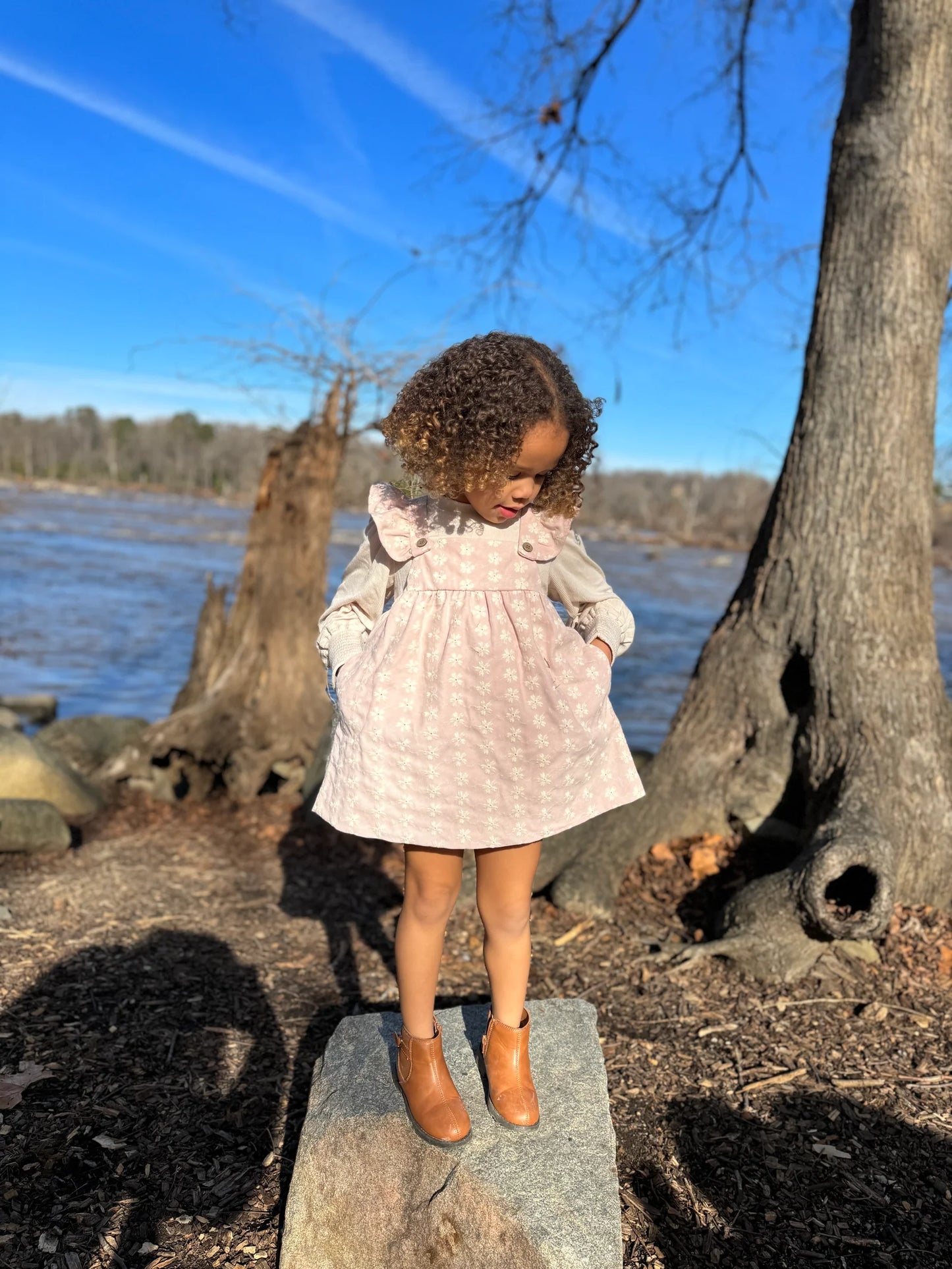 Pink Embroidered Opal Girls Dress