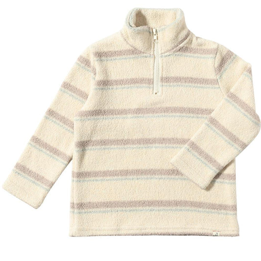 Cream Striped Boys Sherpa